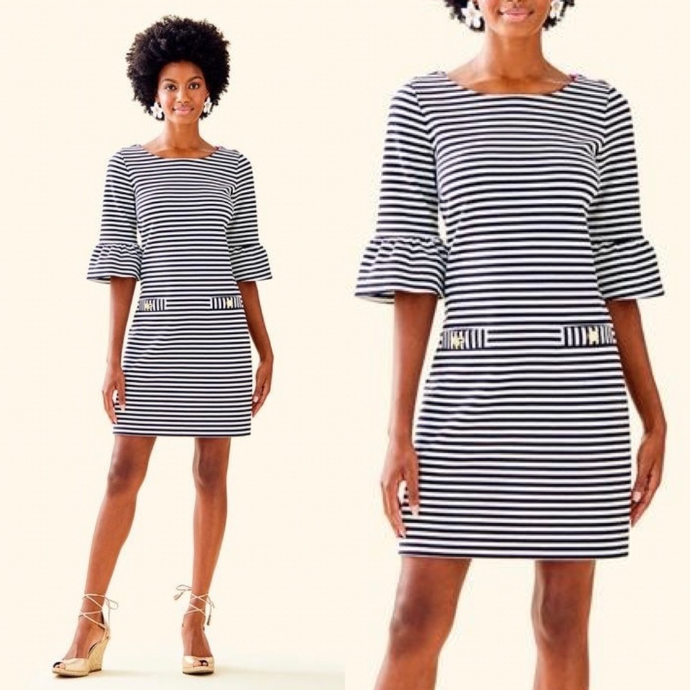 LILLY PULITZER Ladies Size S Coconut "Ottoman Stripe" Alden Dress